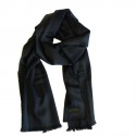 Scarf anthracite grey DIOR aboard fringed wool and silk