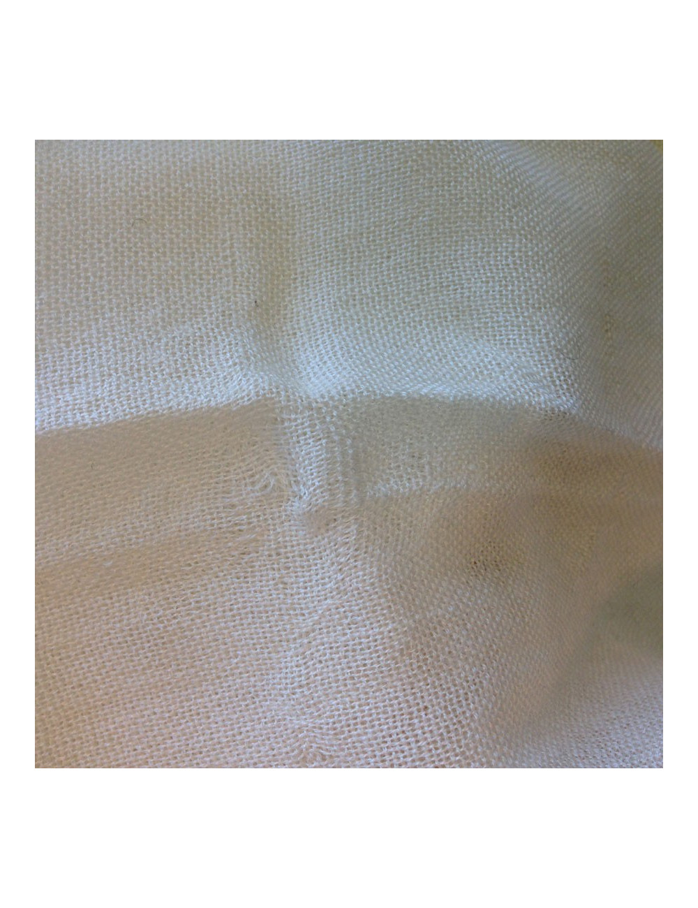 Etole CHANEL écrue à bord frangé en cachemire, soie et laine