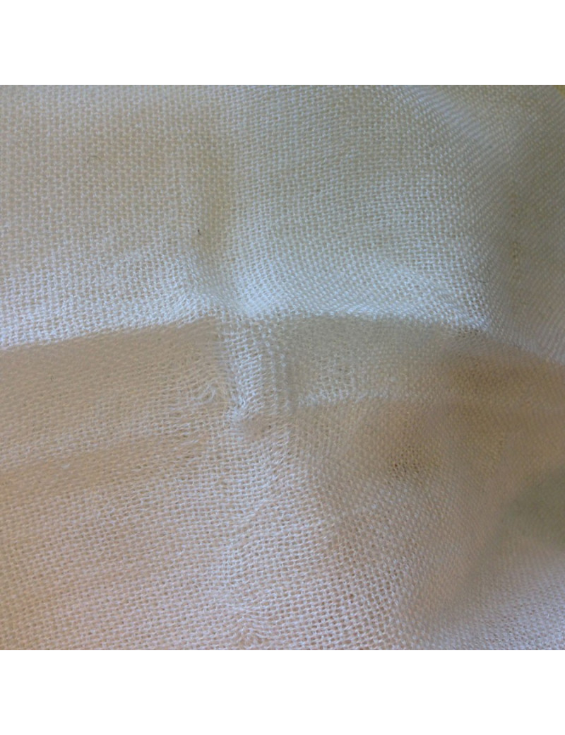 Etole CHANEL écru à bord frangé en cachemire, soie et laine