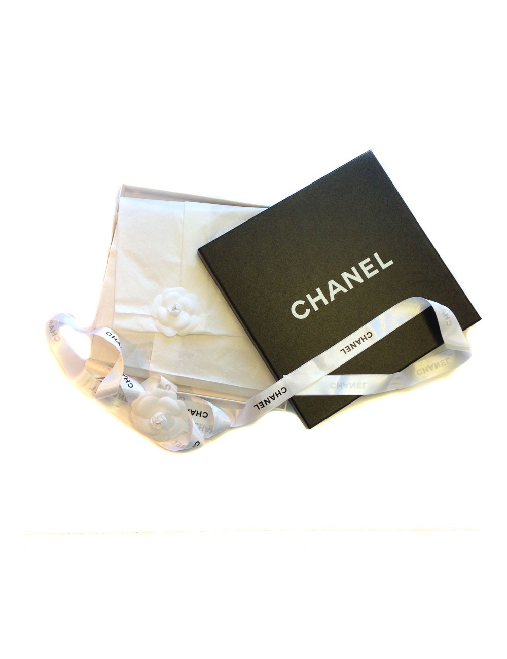 Etole CHANEL écru à bord frangé en cachemire, soie et laine