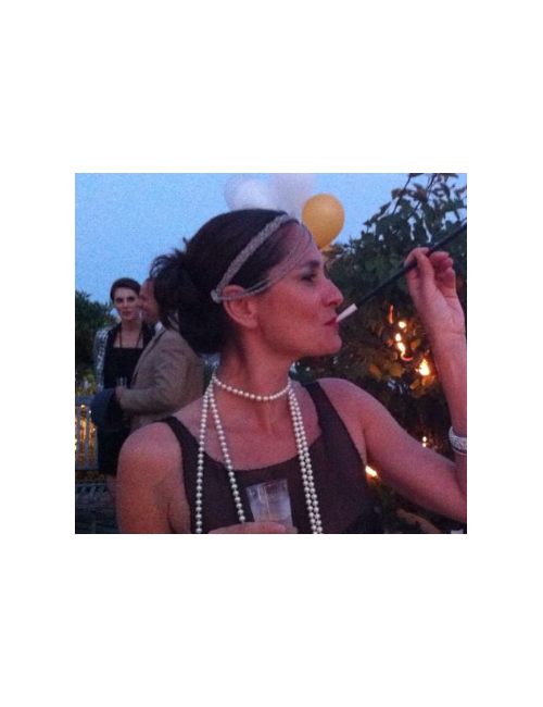 Bijou de tête CHANEL en ruthénium et strass