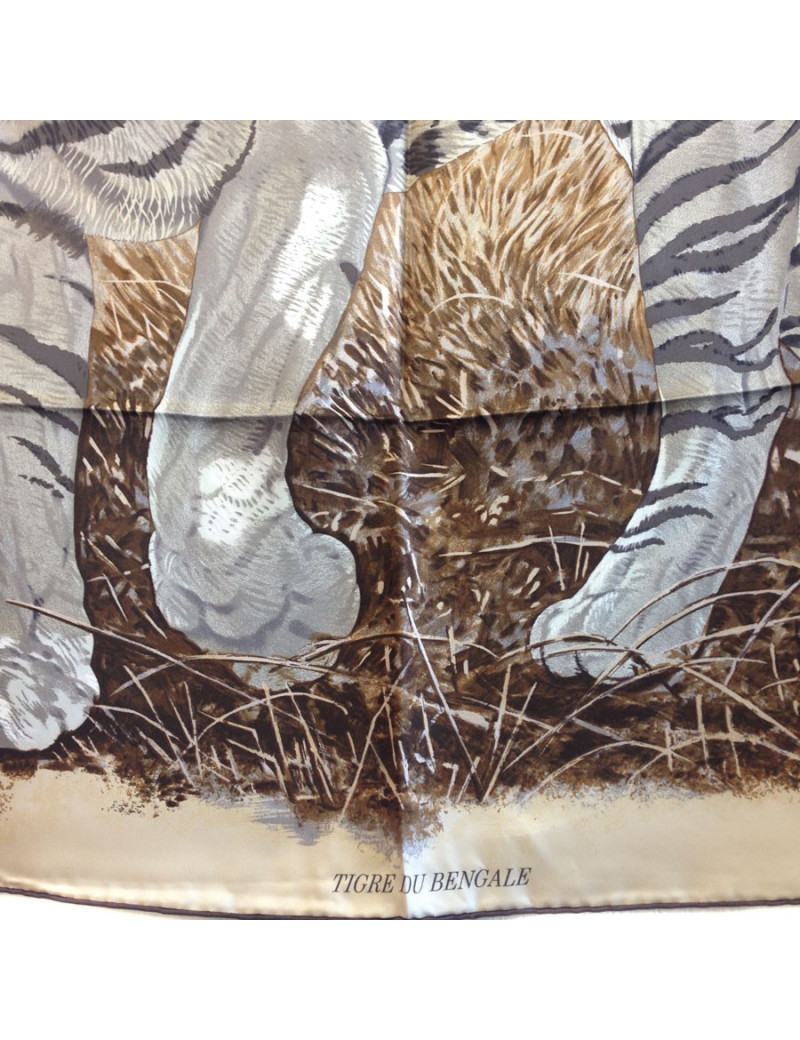 Carré en soie "tigre du Bengale" HERMES 