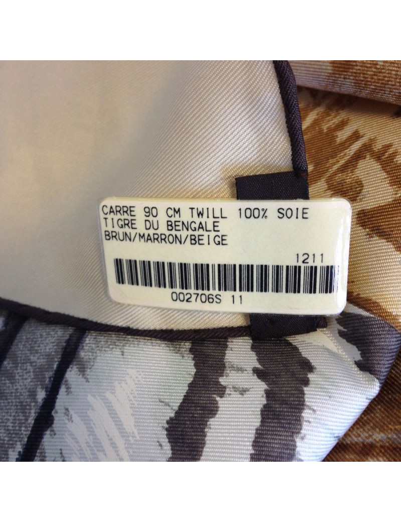 Carré en soie "tigre du Bengale" HERMES 