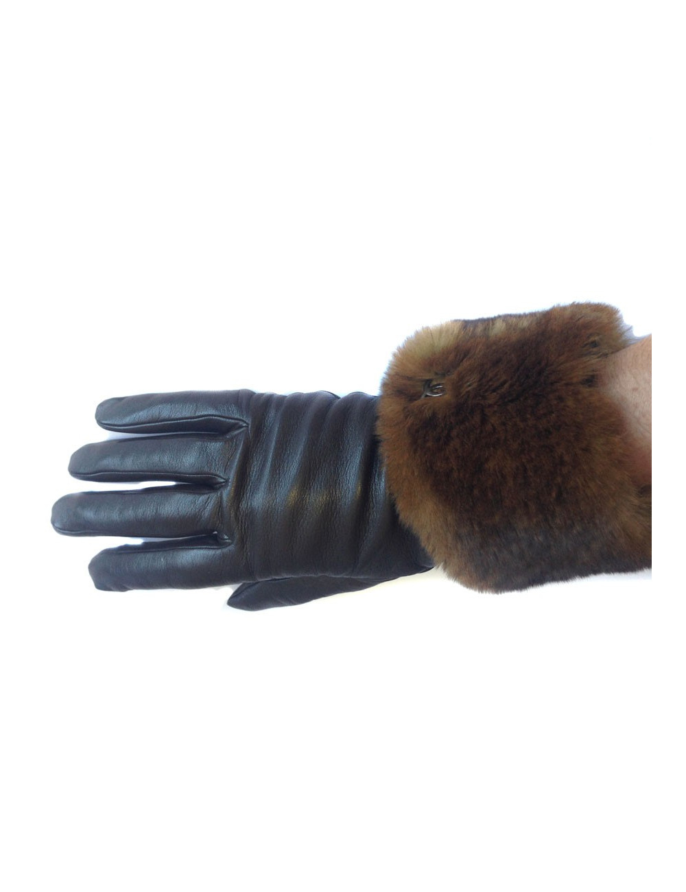 Gants CHANEL cuir d'agneau marron et orilag