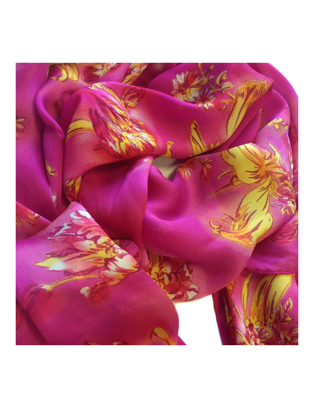 Foulard soie Christian Dior fushia