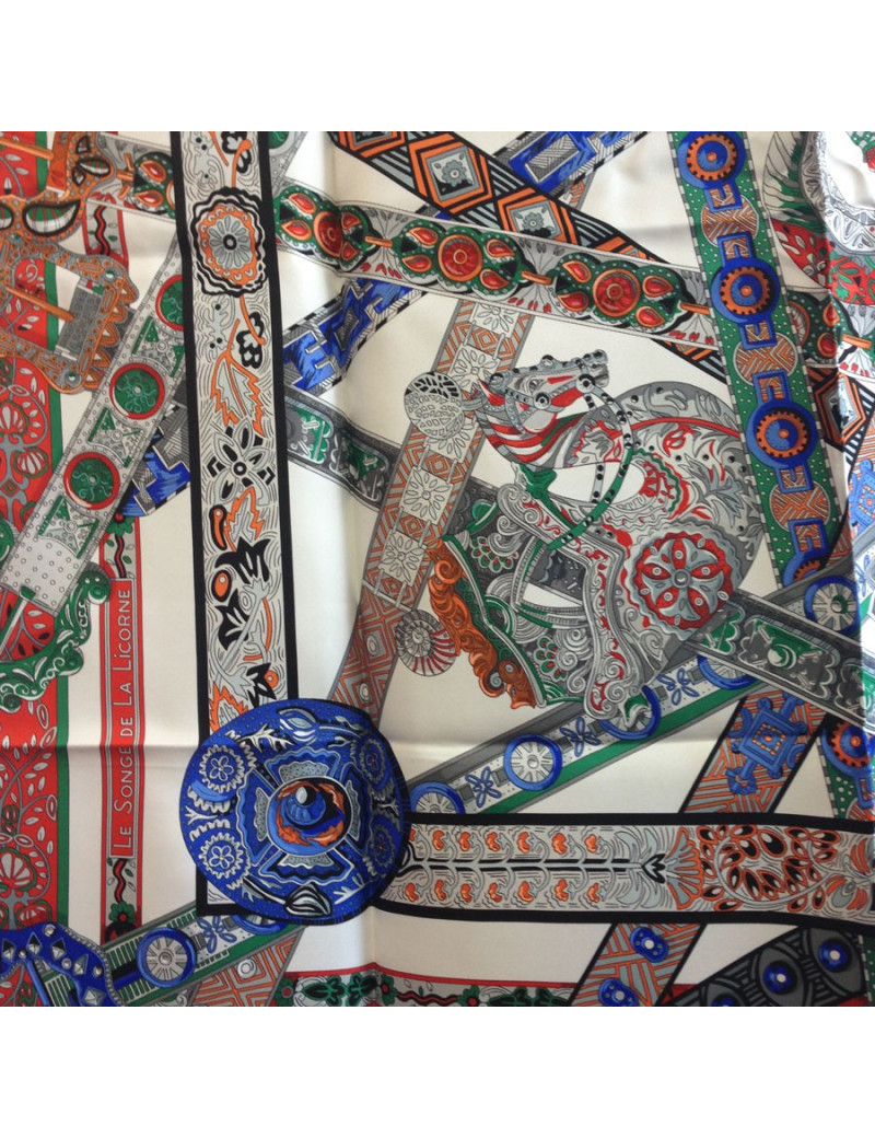 Carré de soie HERMES  "Le songe de la Licorne" 