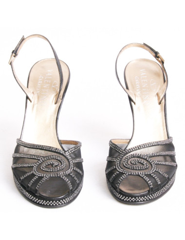 Escarpins VALENTINO T 37 noirs et strass 2