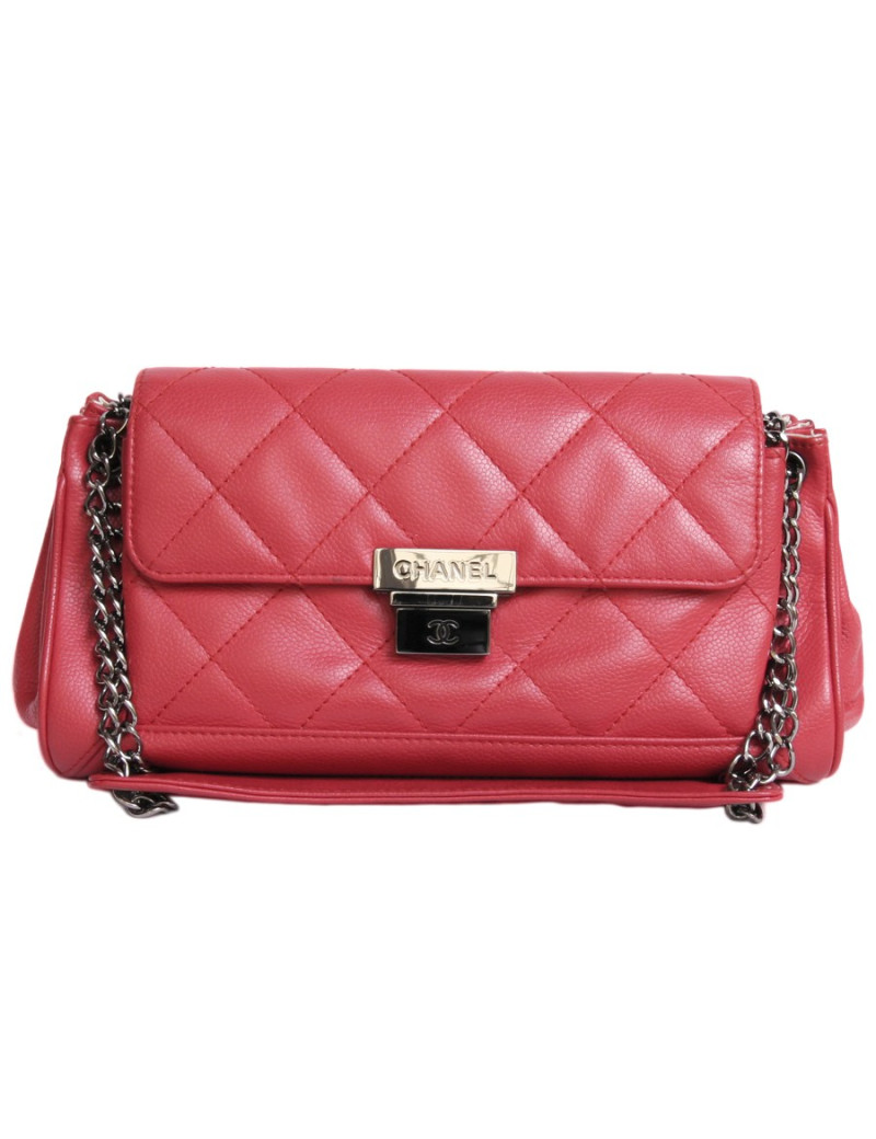 Sac accordéon CHANEL rouge vermillon