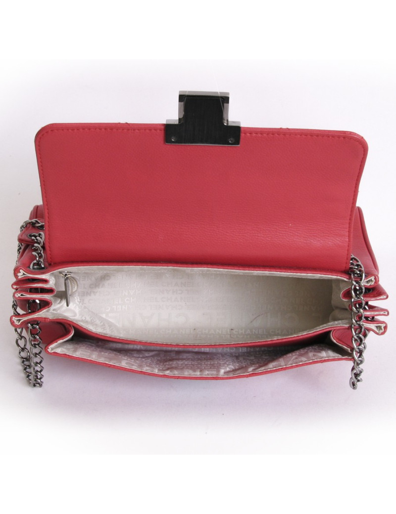 Sac accordéon CHANEL rouge vermillon