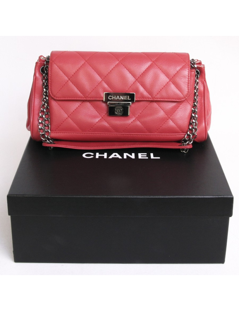 Sac accordéon CHANEL rouge vermillon