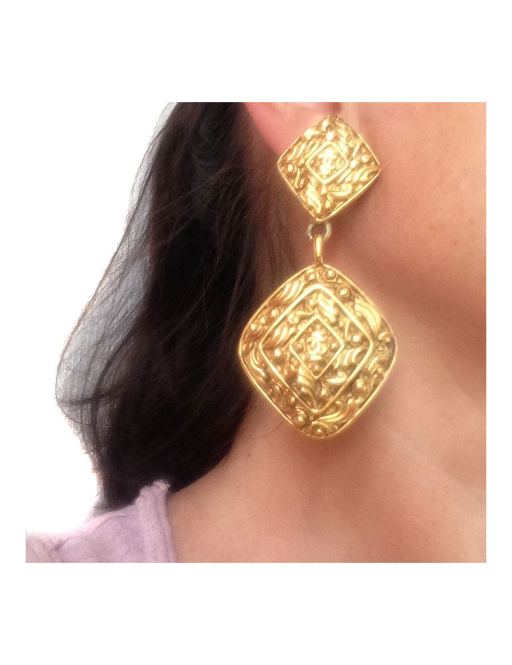 Boucles d'oreille clips CHANEL couture