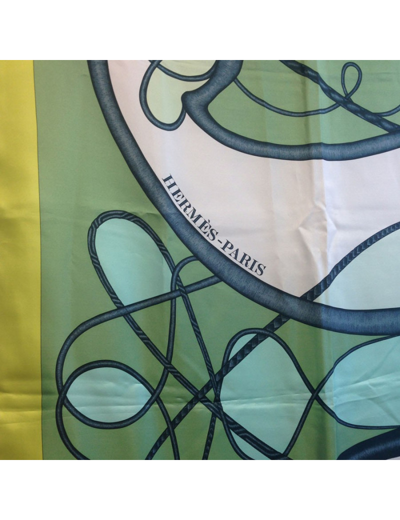 Carré géant "Coup de fouet" HERMES en soie