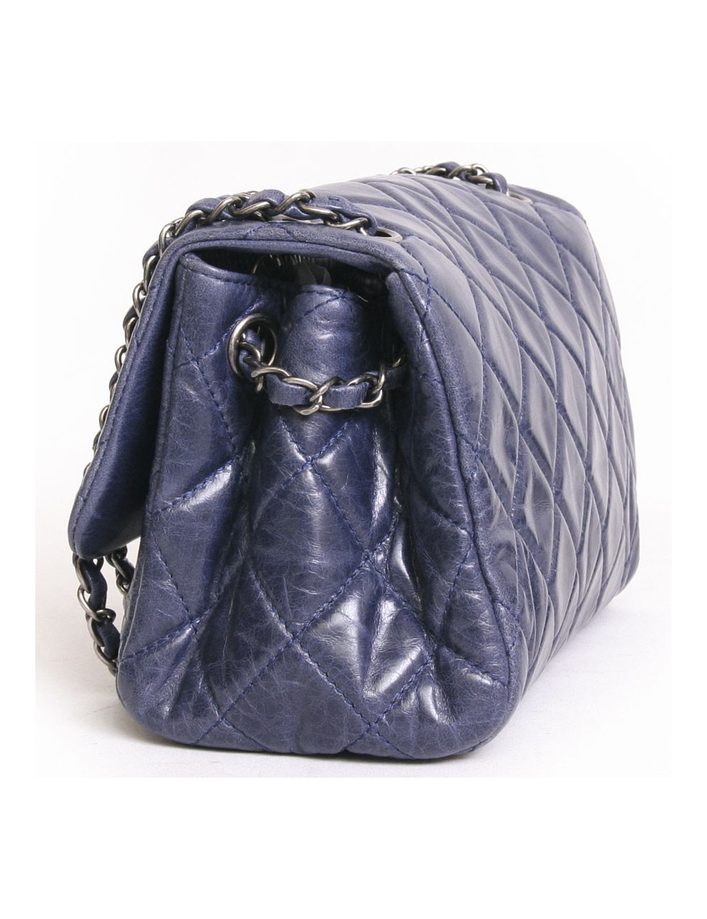 Sac CHANEL cuir souple bleu
