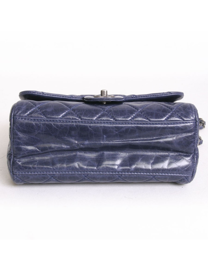 Sac CHANEL cuir souple bleu