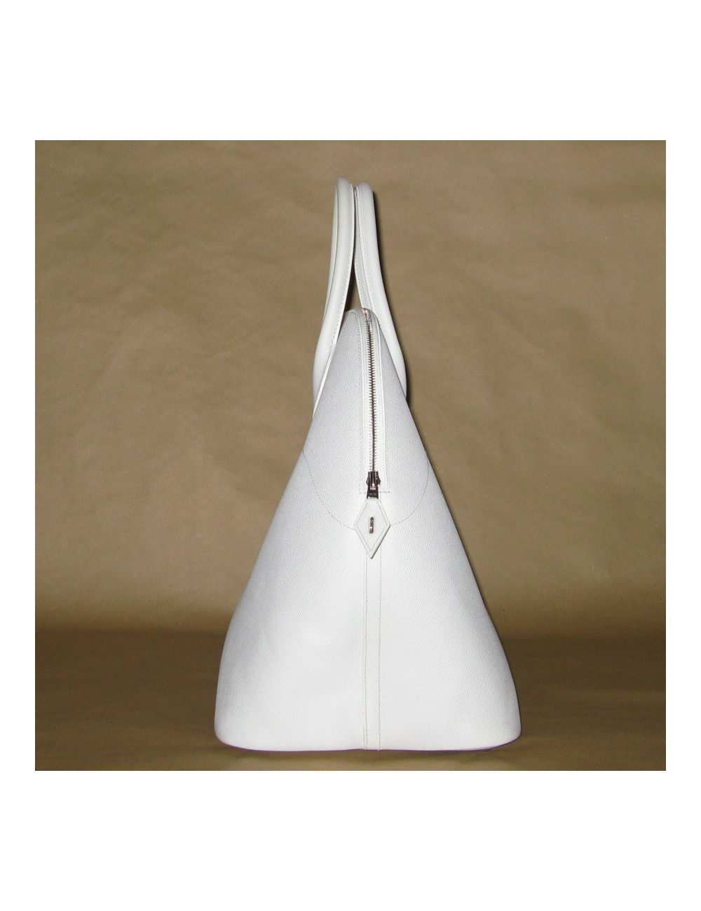 Big bag white epsom leather HERMES bolide