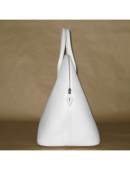 Big bag white epsom leather HERMES bolide