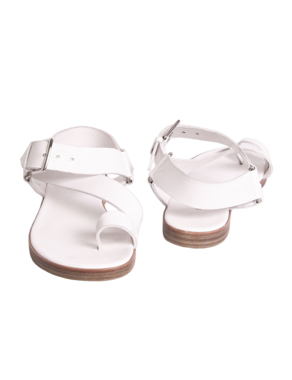 Sandales "Escale" HERMES T 37 veau blanc