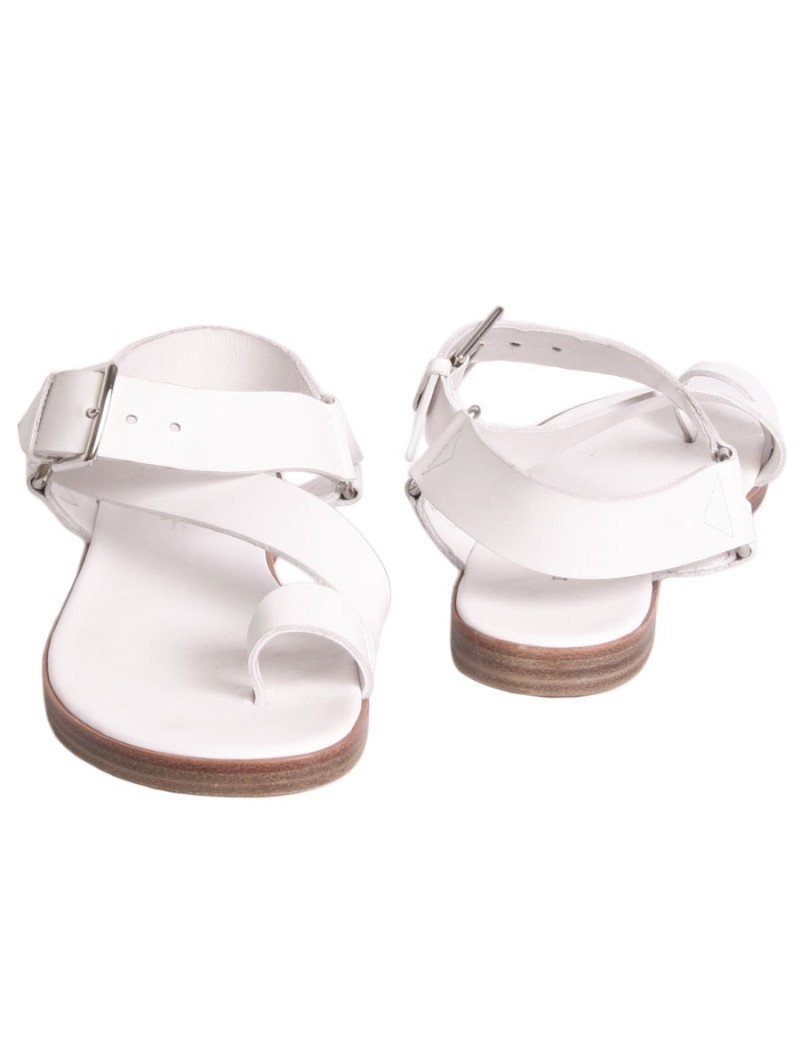 Sandales "Escale" HERMES T 37 veau blanc