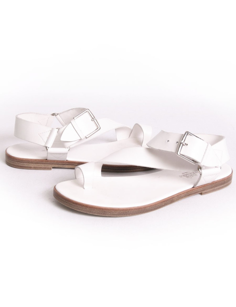 Sandales "Escale" HERMES T 37 veau blanc