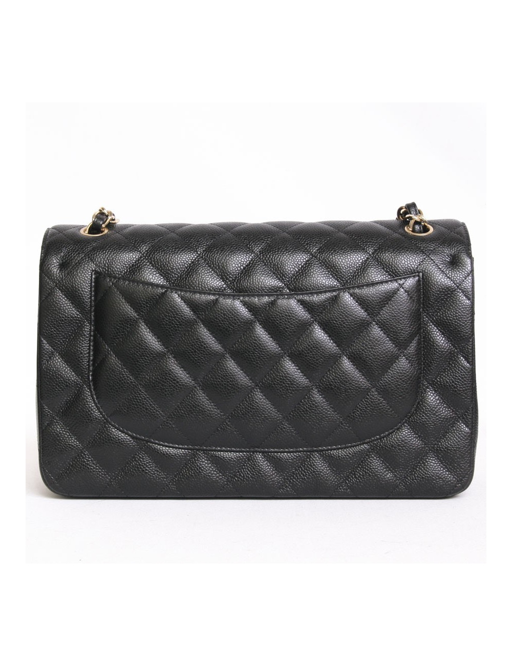 Sac Jumbo CHANEL en cuir caviar noir doré