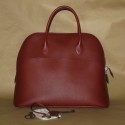 Large bag car HERMES red leather H