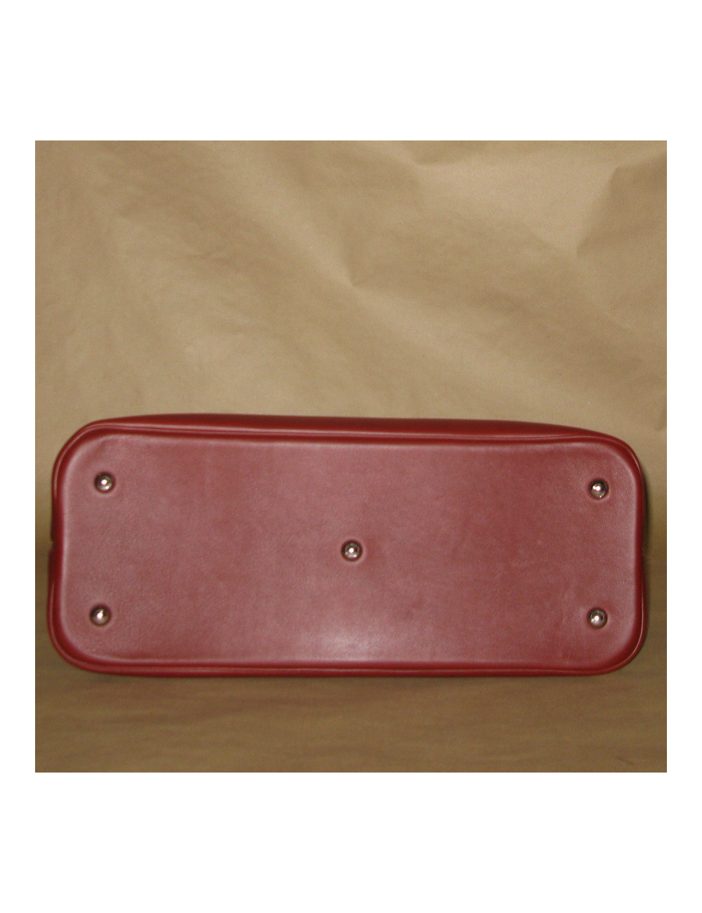 Large bag car HERMES red leather H