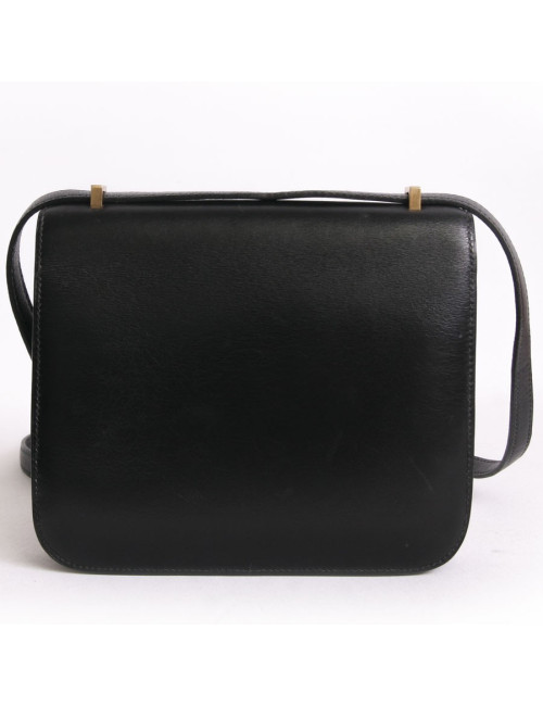 Mini sac "Constance" HERMES cuir box noir vintage