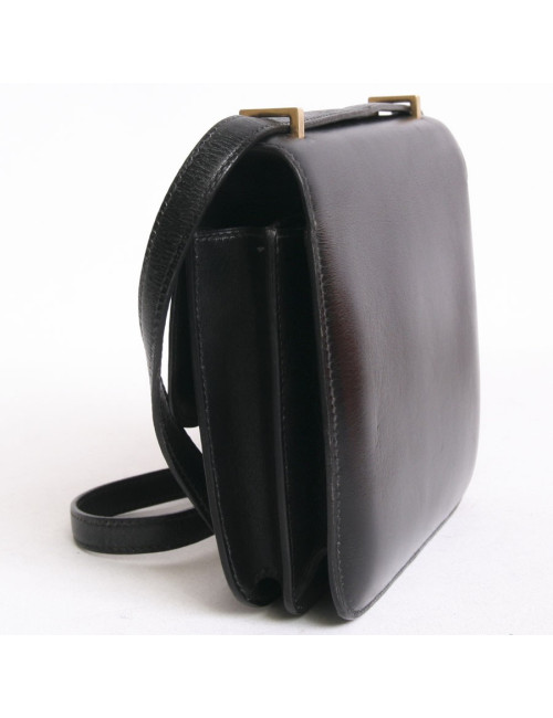 Mini sac "Constance" HERMES cuir box noir vintage