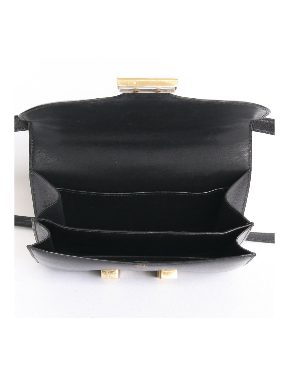 Mini sac "Constance" HERMES cuir box noir vintage