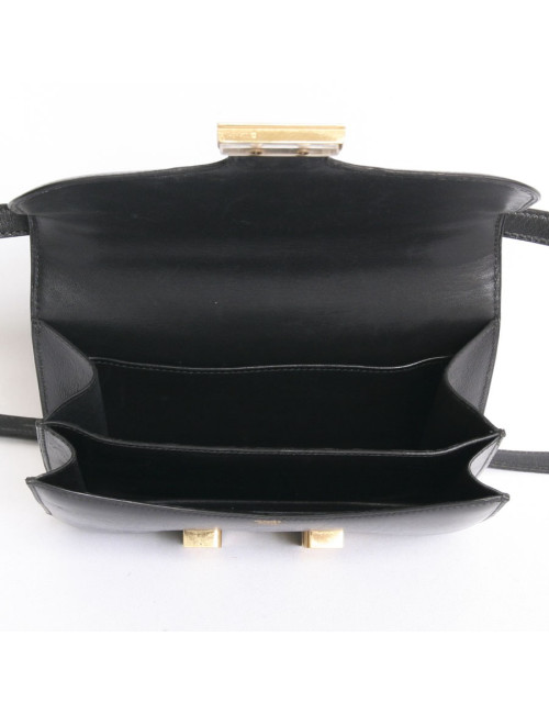 Mini sac "Constance" HERMES cuir box noir vintage