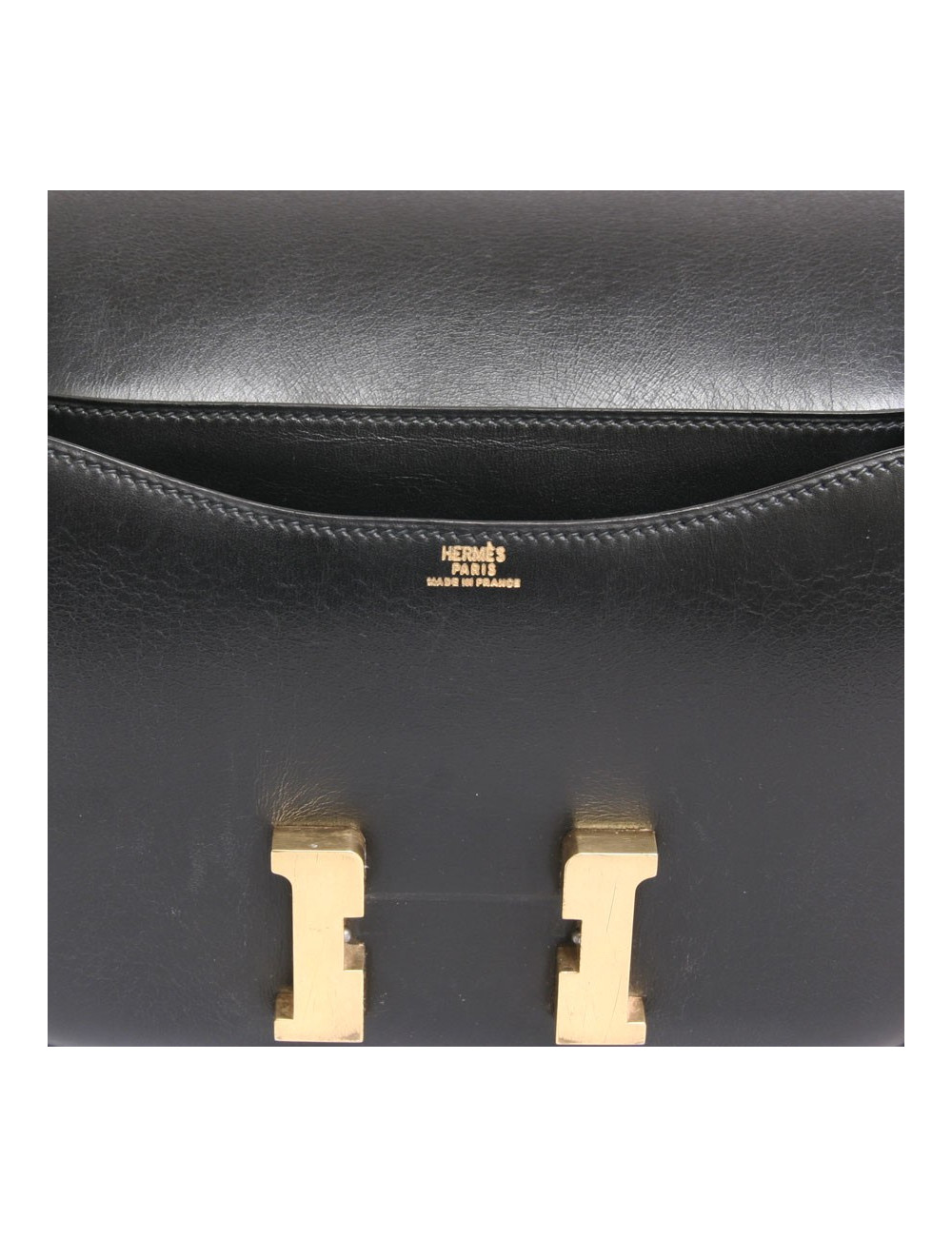 Mini sac "Constance" HERMES cuir box noir vintage