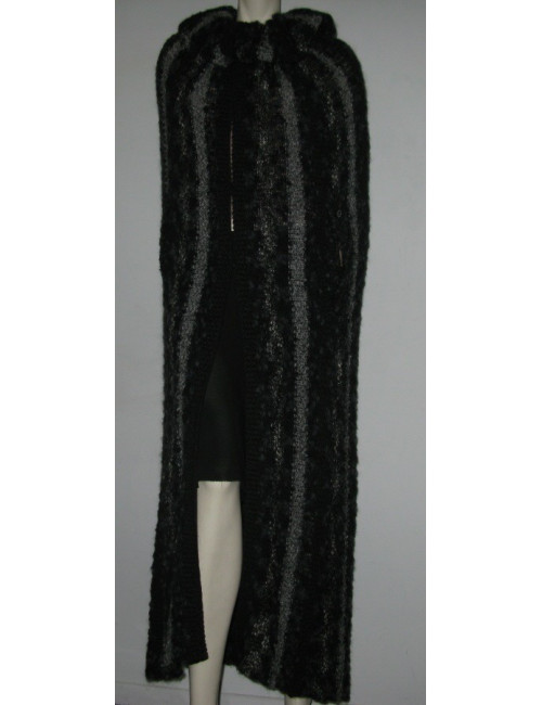 Longue cape noire et grise CHANEL