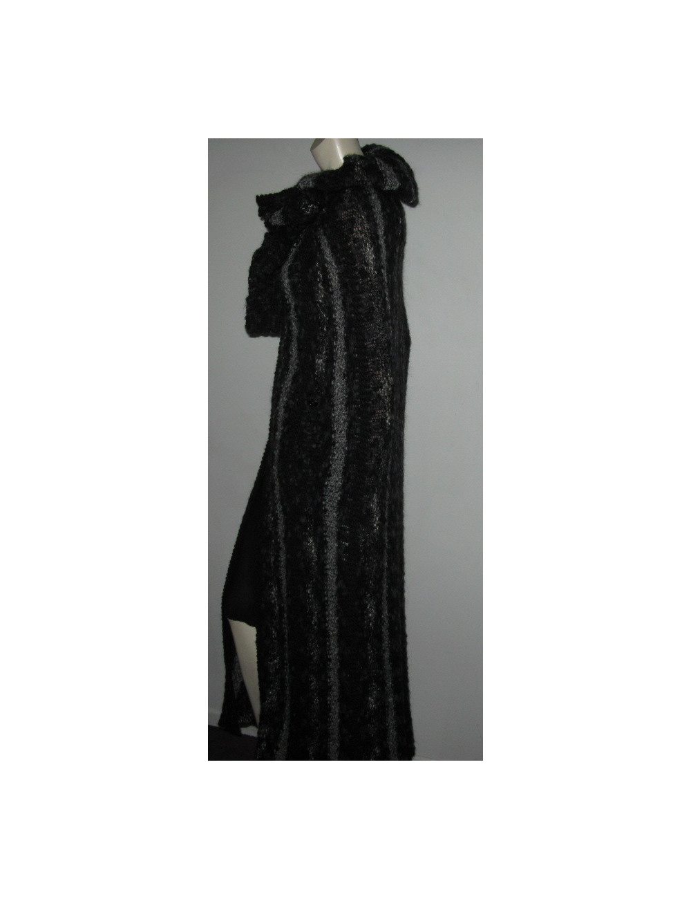 Longue cape noire et grise CHANEL