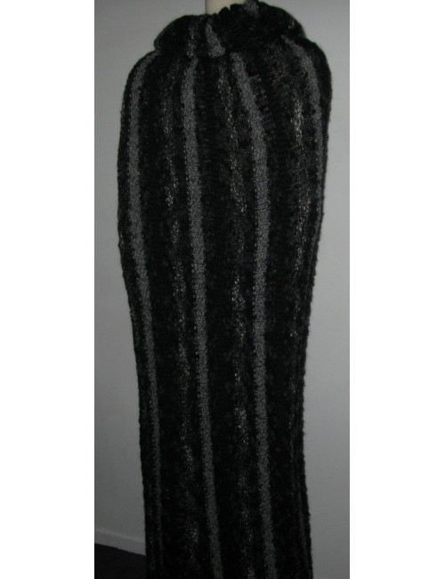 Longue cape noire et grise CHANEL