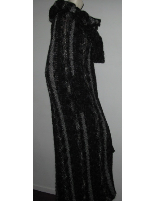 Longue cape noire et grise CHANEL