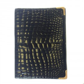 Portefeuille MORABITO crocodile noir et bords en or 18 carats