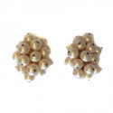 CHANEL pink vintage Pearly pearls ear clips