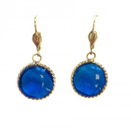 MARGUERITE of VALOIS sapphire blue ear studs