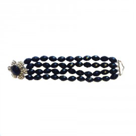 Bracelet à perles noires facettées 