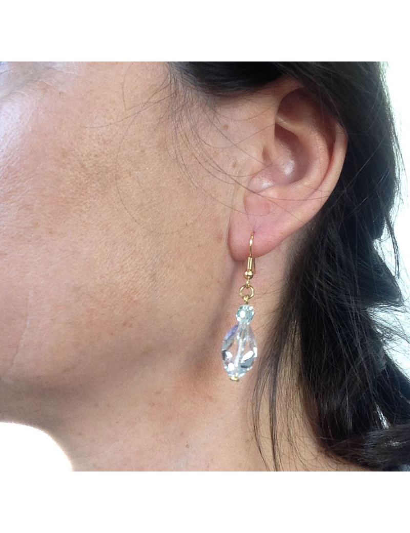 Clous MARGUERITE DE VAOIS crystal de roche bleu