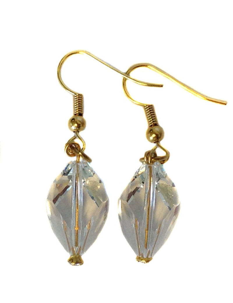 Clous d'oreille  MARGUERITE DE VALOIS  en cristal Swarovski transparent