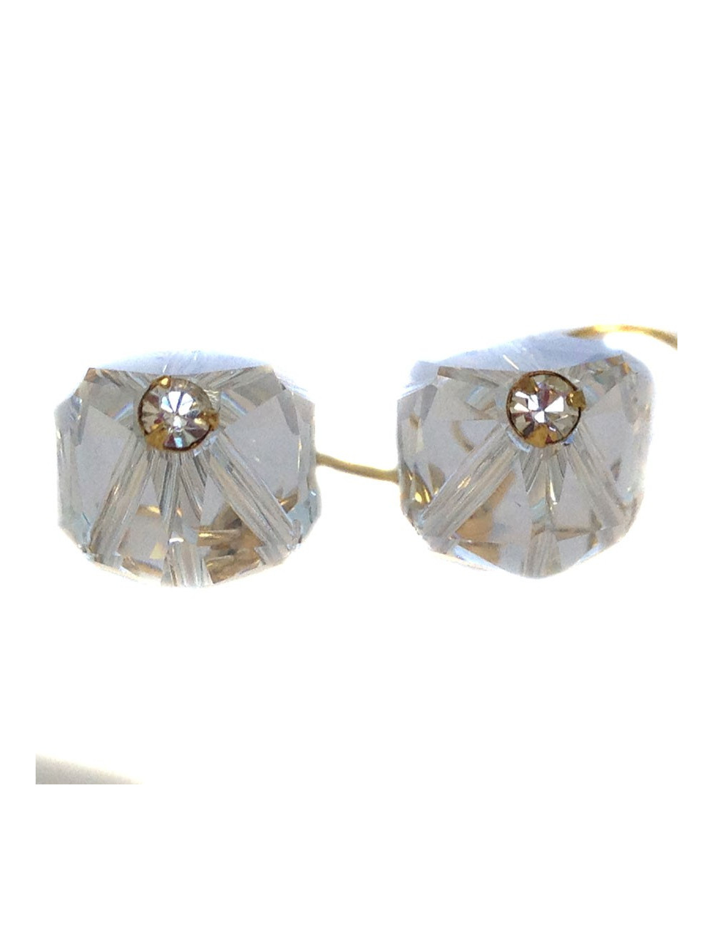 Clous d'oreille  MARGUERITE DE VALOIS  en cristal Swarovski transparent