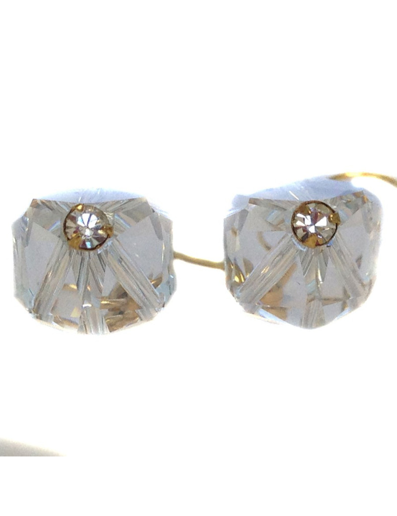 Clous d'oreille  MARGUERITE DE VALOIS  en cristal Swarovski transparent
