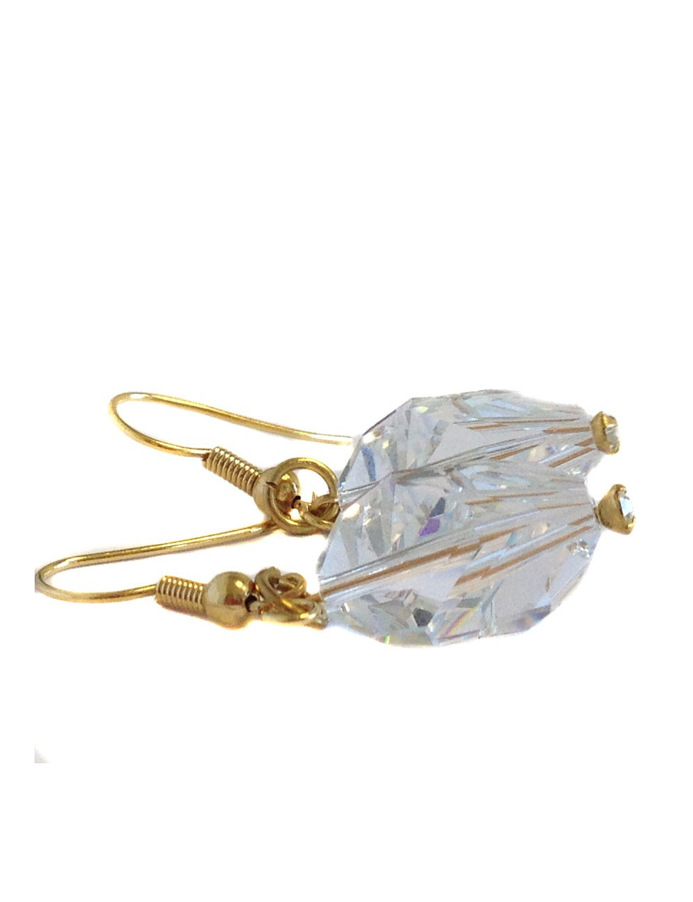 Clous d'oreille  MARGUERITE DE VALOIS  en cristal Swarovski transparent