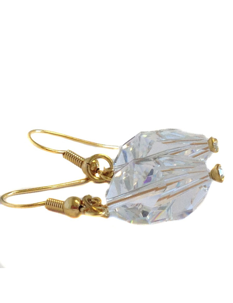 Clous d'oreille MARGUERITE DE VALOIS  en cristal Swarovski transparent