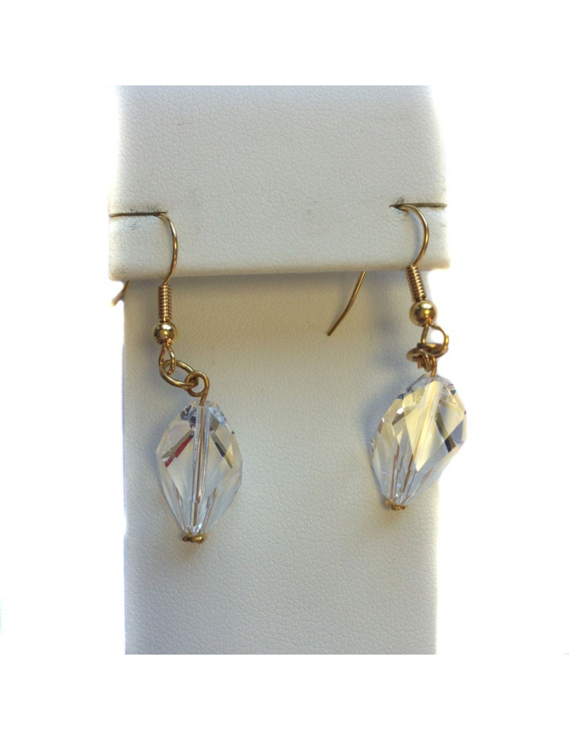 Clous d'oreille MARGUERITE DE VALOIS  en cristal Swarovski transparent