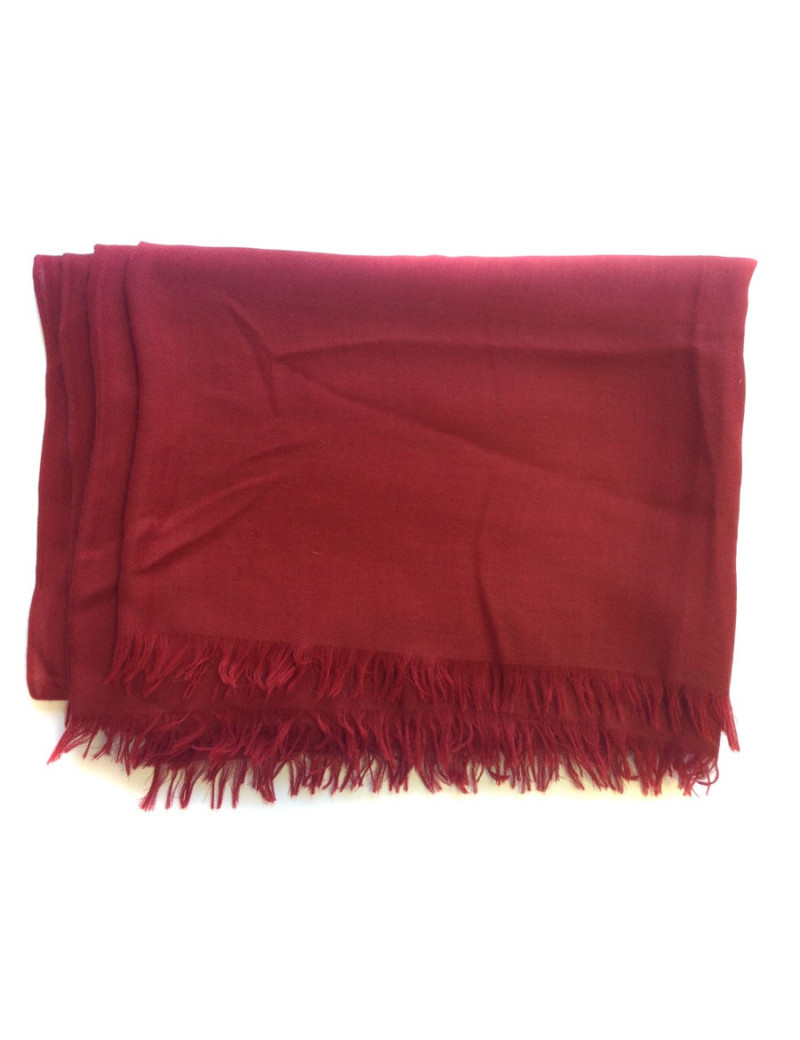 Grand châle HERMES brique en cachemire et laine