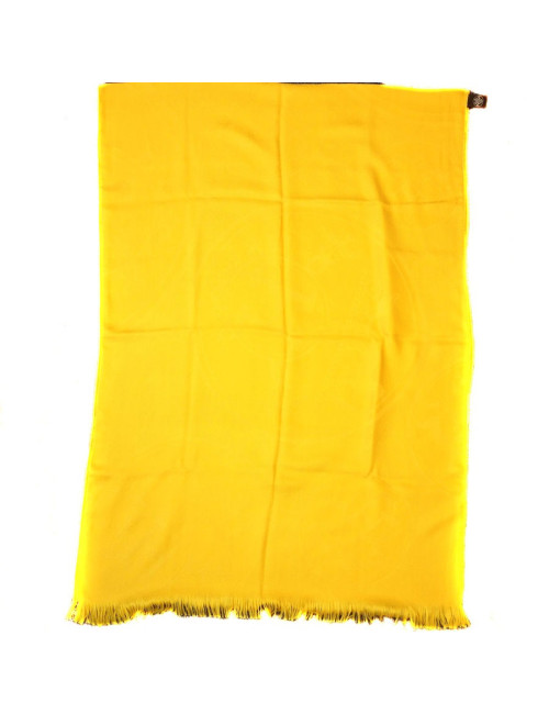 Etole HERMES jaune en cachemire et soie