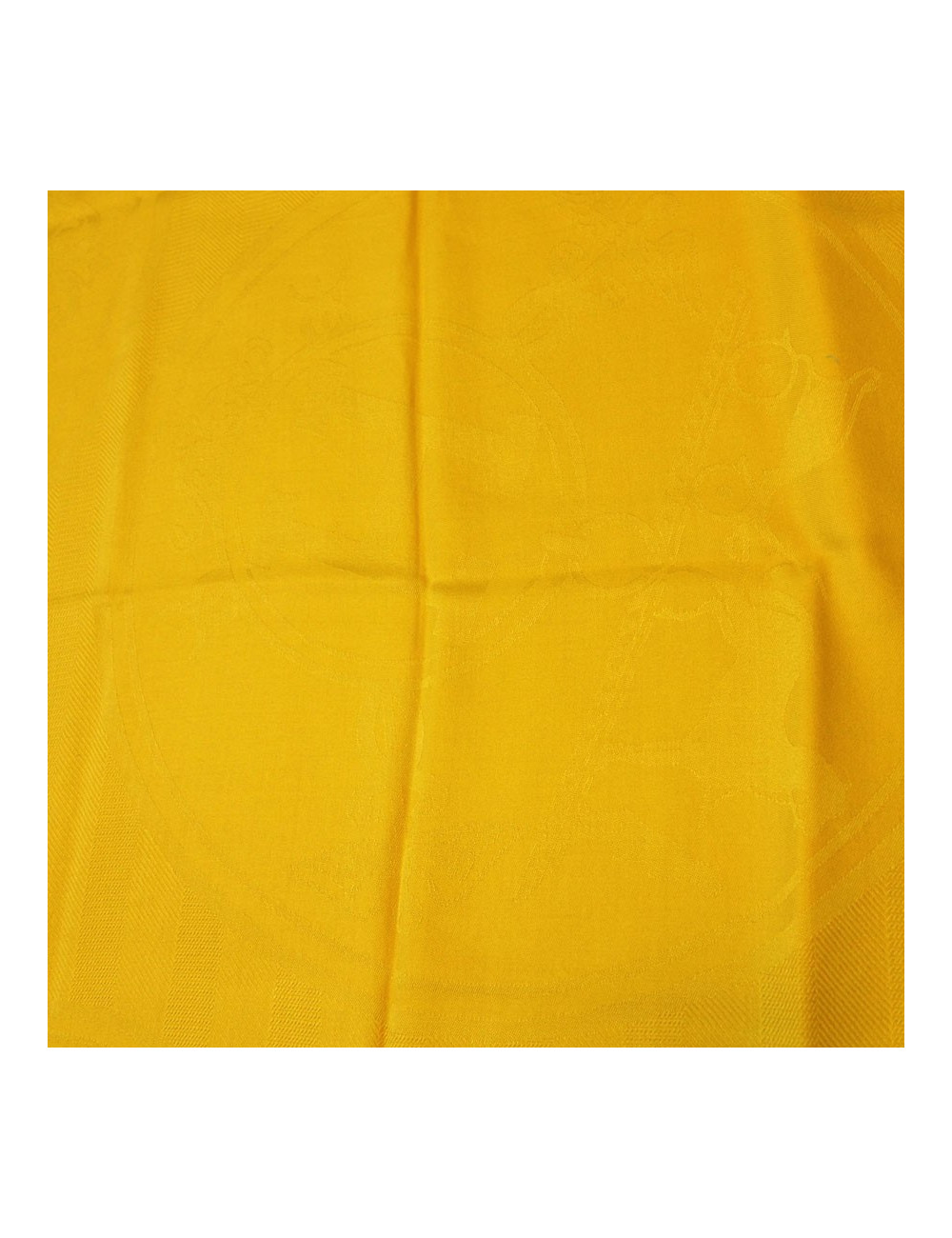 Longue étole HERMES jaune cachemire et soie