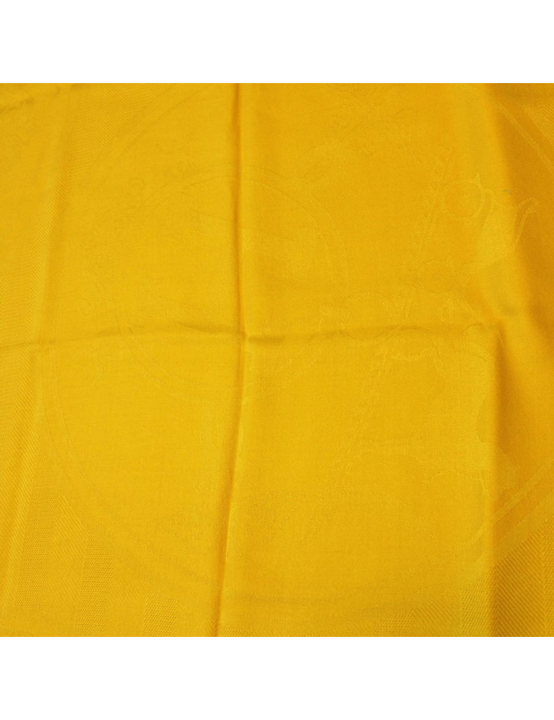 Longue étole HERMES jaune cachemire et soie